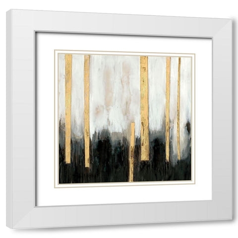 Gilt Treeline II White Modern Wood Framed Art Print with Double Matting by Goldberger, Jennifer