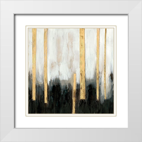 Gilt Treeline II White Modern Wood Framed Art Print with Double Matting by Goldberger, Jennifer