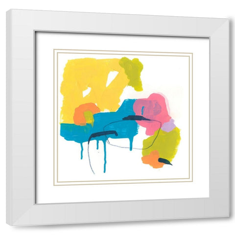Shorthand II White Modern Wood Framed Art Print with Double Matting by Vess, June Erica