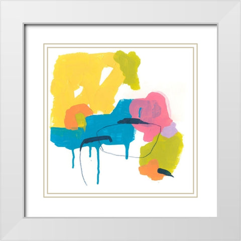 Shorthand II White Modern Wood Framed Art Print with Double Matting by Vess, June Erica