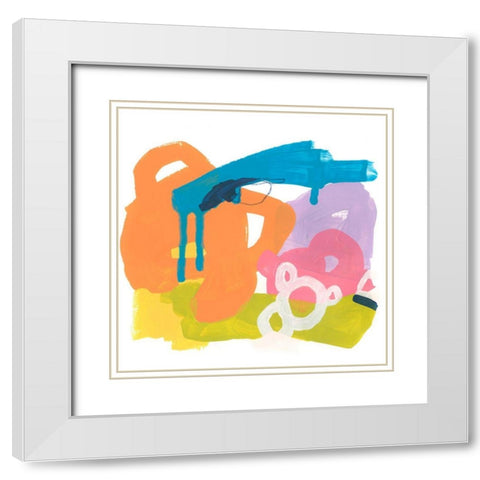Shorthand V White Modern Wood Framed Art Print with Double Matting by Vess, June Erica