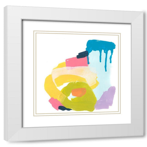 Shorthand VIII White Modern Wood Framed Art Print with Double Matting by Vess, June Erica