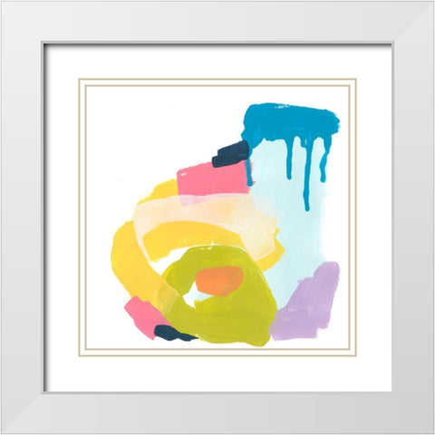 Shorthand VIII White Modern Wood Framed Art Print with Double Matting by Vess, June Erica