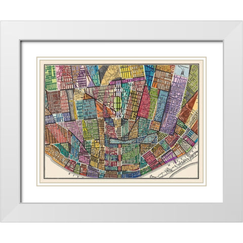 Modern Map of St. Louis White Modern Wood Framed Art Print with Double Matting by Galapon, Nikki