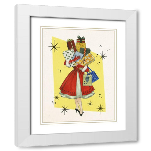 Vintage Christmas II White Modern Wood Framed Art Print with Double Matting by Popp, Grace