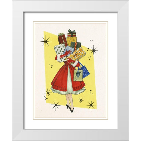 Vintage Christmas II White Modern Wood Framed Art Print with Double Matting by Popp, Grace