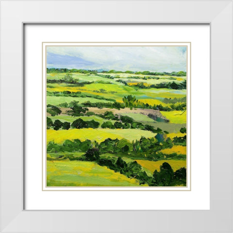 Brightwalton Green White Modern Wood Framed Art Print with Double Matting by Friedlander, Allan