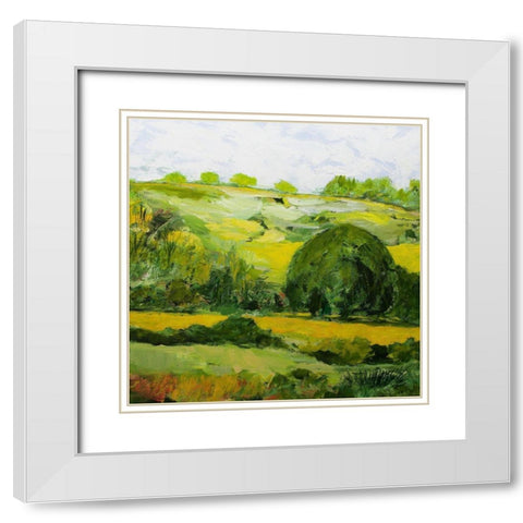 Lacey Green White Modern Wood Framed Art Print with Double Matting by Friedlander, Allan
