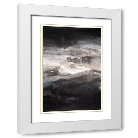 Smokey Eyes II White Modern Wood Framed Art Print with Double Matting by Guererra, Teodora