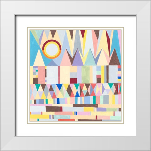 Geometric Horizon White Modern Wood Framed Art Print with Double Matting by Galapon, Nikki