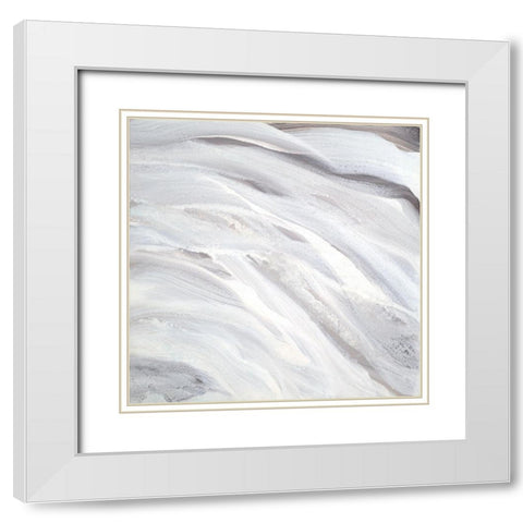 Silver Fragments II White Modern Wood Framed Art Print with Double Matting by Guererra, Teodora