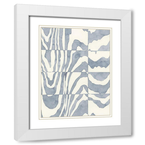 Indigo Grain I White Modern Wood Framed Art Print with Double Matting by Galapon, Nikki