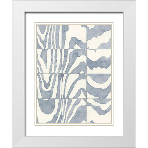 Indigo Grain I White Modern Wood Framed Art Print with Double Matting by Galapon, Nikki