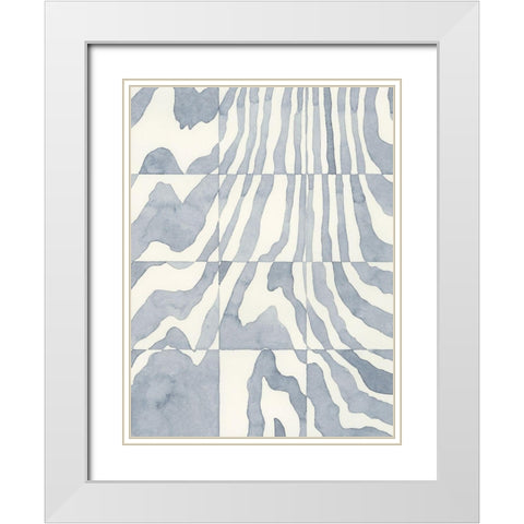 Indigo Grain II White Modern Wood Framed Art Print with Double Matting by Galapon, Nikki
