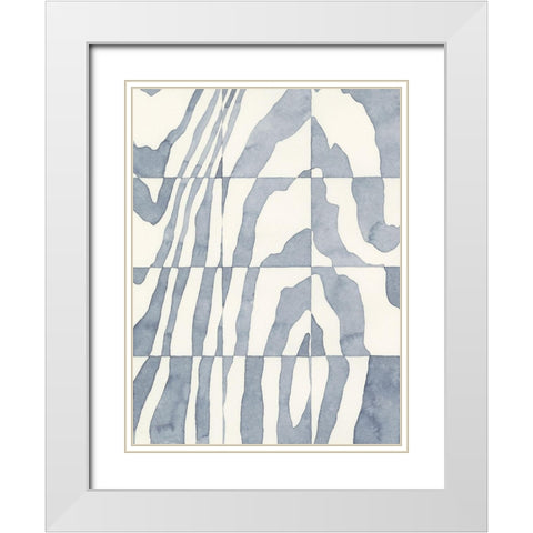 Indigo Grain III White Modern Wood Framed Art Print with Double Matting by Galapon, Nikki