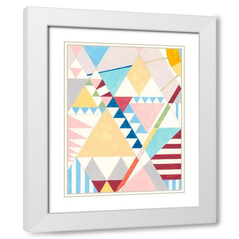 Triangles and Pyramids I White Modern Wood Framed Art Print with Double Matting by Galapon, Nikki
