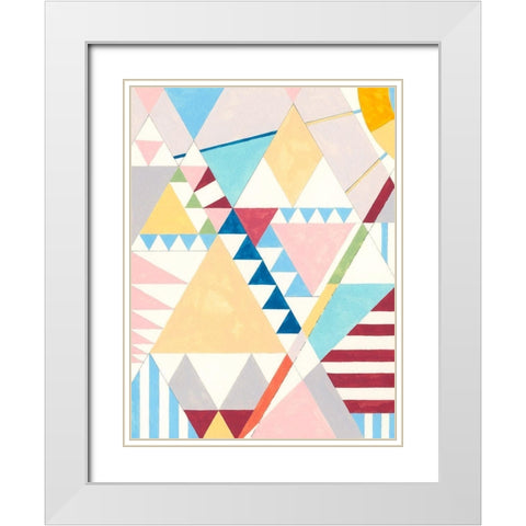 Triangles and Pyramids I White Modern Wood Framed Art Print with Double Matting by Galapon, Nikki