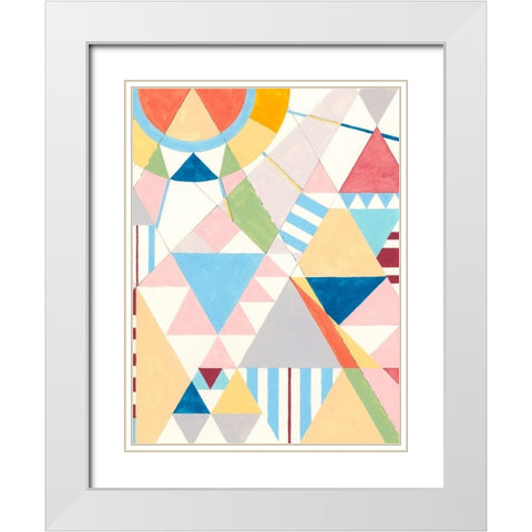 Triangles and Pyramids II White Modern Wood Framed Art Print with Double Matting by Galapon, Nikki