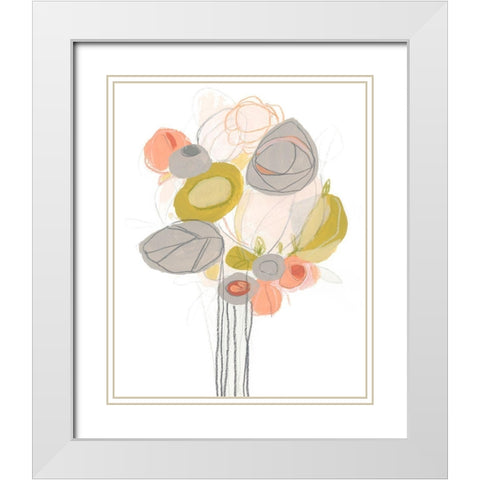 Wildflower Contour II White Modern Wood Framed Art Print with Double Matting by Vess, June Erica