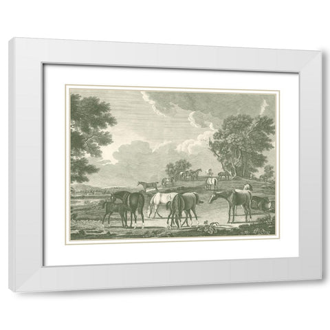 Equestrian Scenes I White Modern Wood Framed Art Print with Double Matting by Vision Studio