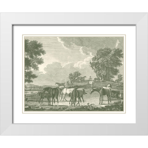 Equestrian Scenes I White Modern Wood Framed Art Print with Double Matting by Vision Studio
