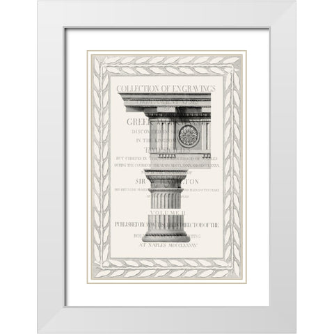 Column Overlay I White Modern Wood Framed Art Print with Double Matting by Vision Studio