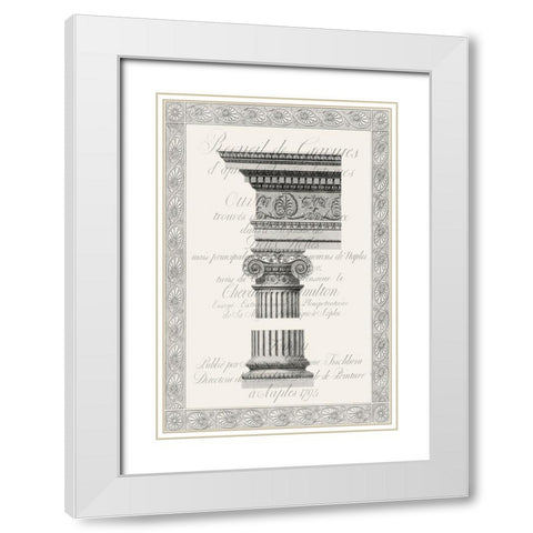 Column Overlay II White Modern Wood Framed Art Print with Double Matting by Vision Studio