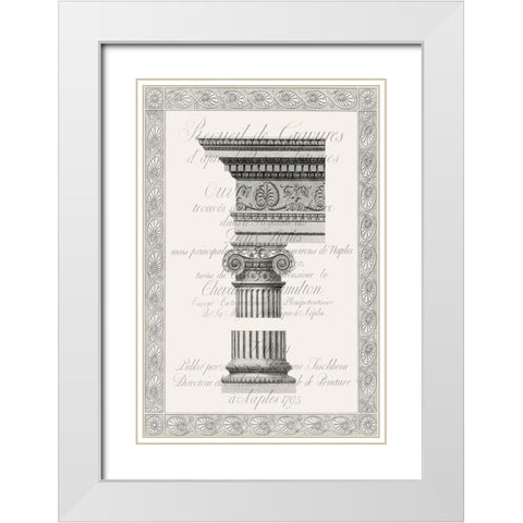 Column Overlay II White Modern Wood Framed Art Print with Double Matting by Vision Studio