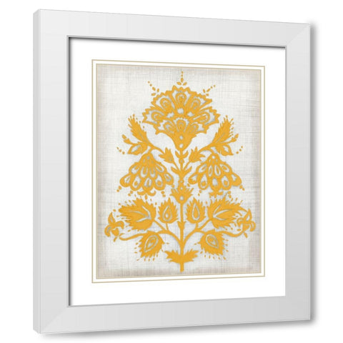 Saffron Detail I White Modern Wood Framed Art Print with Double Matting by Meagher, Megan