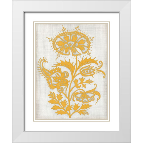 Saffron Detail II White Modern Wood Framed Art Print with Double Matting by Meagher, Megan