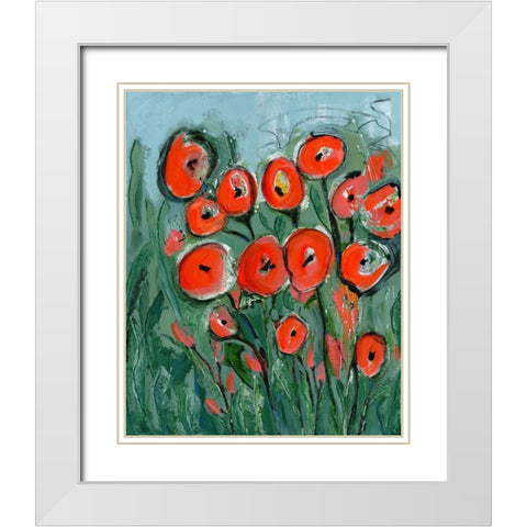 All that Jazz Garden I White Modern Wood Framed Art Print with Double Matting by Daavettila, Tara