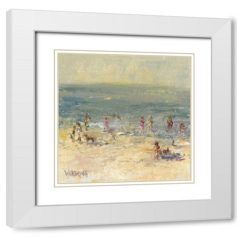 Impasto Beach Day II White Modern Wood Framed Art Print with Double Matting by Wendling, Marilyn