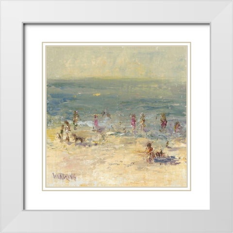 Impasto Beach Day II White Modern Wood Framed Art Print with Double Matting by Wendling, Marilyn