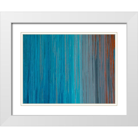 Drenched in Teal I White Modern Wood Framed Art Print with Double Matting by Guererra, Teodora