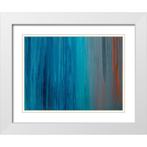 Drenched in Teal II White Modern Wood Framed Art Print with Double Matting by Guererra, Teodora