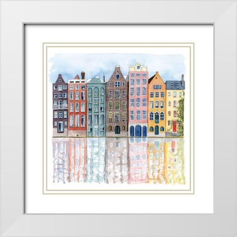 Neighborhood I White Modern Wood Framed Art Print with Double Matting by Popp, Grace
