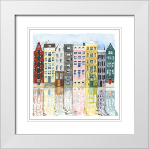 Neighborhood II White Modern Wood Framed Art Print with Double Matting by Popp, Grace