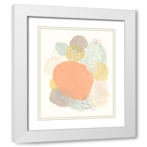 Abstract Succulents I White Modern Wood Framed Art Print with Double Matting by Vess, June Erica