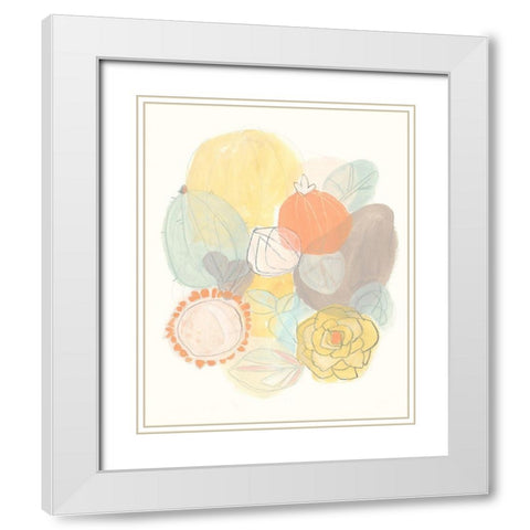 Abstract Succulents II White Modern Wood Framed Art Print with Double Matting by Vess, June Erica
