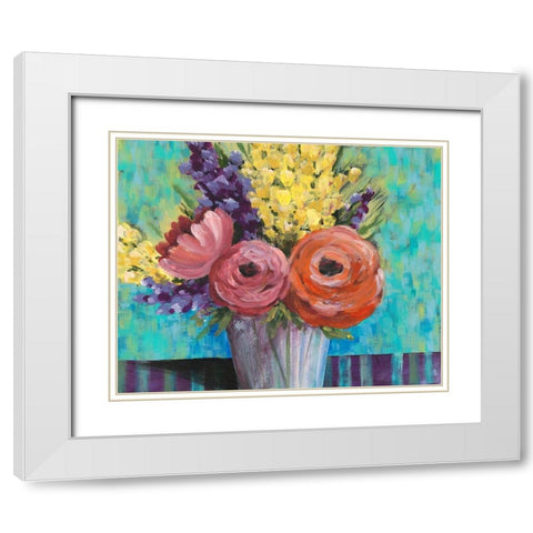 Early Summer Blooms I White Modern Wood Framed Art Print with Double Matting by Moore, Regina