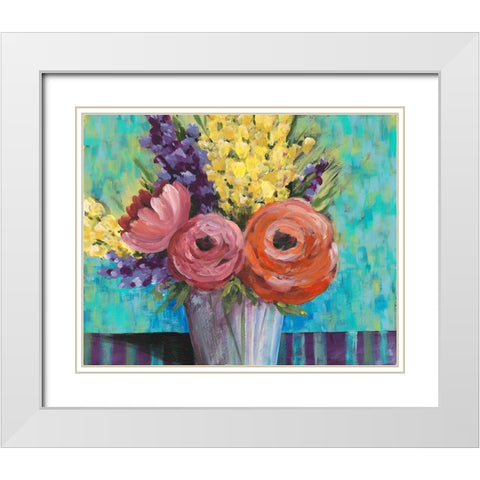 Early Summer Blooms I White Modern Wood Framed Art Print with Double Matting by Moore, Regina