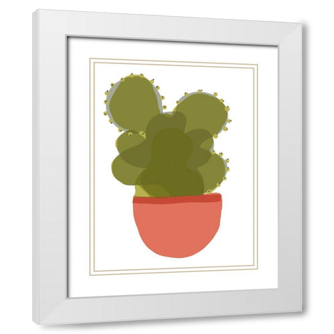 Mod Cactus II White Modern Wood Framed Art Print with Double Matting by Delamater, Rob