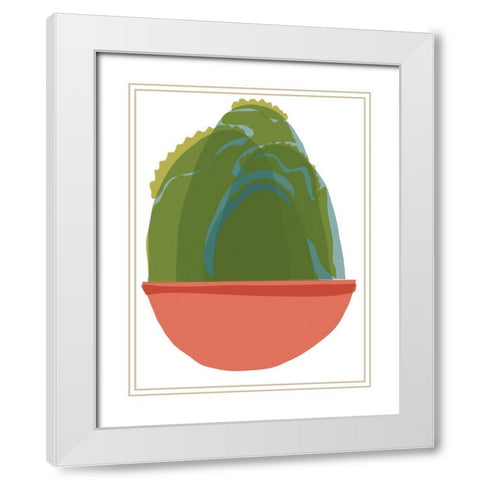 Mod Cactus III White Modern Wood Framed Art Print with Double Matting by Delamater, Rob