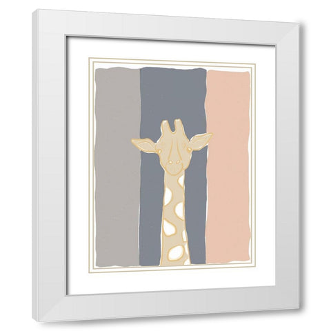Pastel Zoo II White Modern Wood Framed Art Print with Double Matting by Delamater, Rob