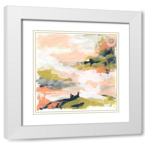 Blush and Navy Vista I White Modern Wood Framed Art Print with Double Matting by Vess, June Erica