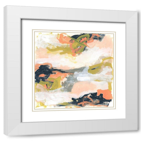 Blush and Navy Vista II White Modern Wood Framed Art Print with Double Matting by Vess, June Erica
