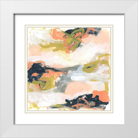 Blush and Navy Vista II White Modern Wood Framed Art Print with Double Matting by Vess, June Erica