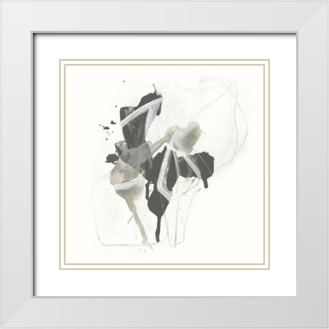Monochrome Missive II White Modern Wood Framed Art Print with Double Matting by Vess, June Erica