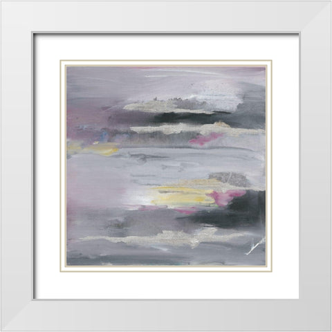 Silver Crossing I White Modern Wood Framed Art Print with Double Matting by Combs, Joyce