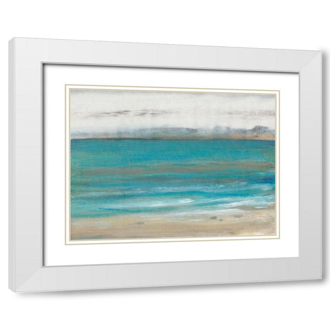 Seashore I White Modern Wood Framed Art Print with Double Matting by OToole, Tim